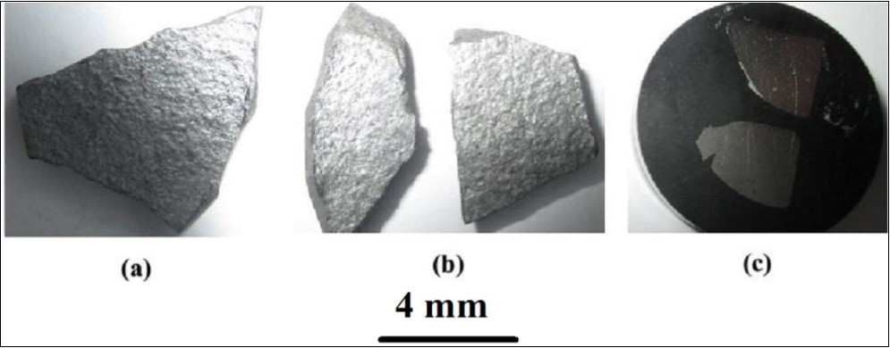 Images of sintered MTC: (a, b) coarse grinding; (c) fine                   polishing.