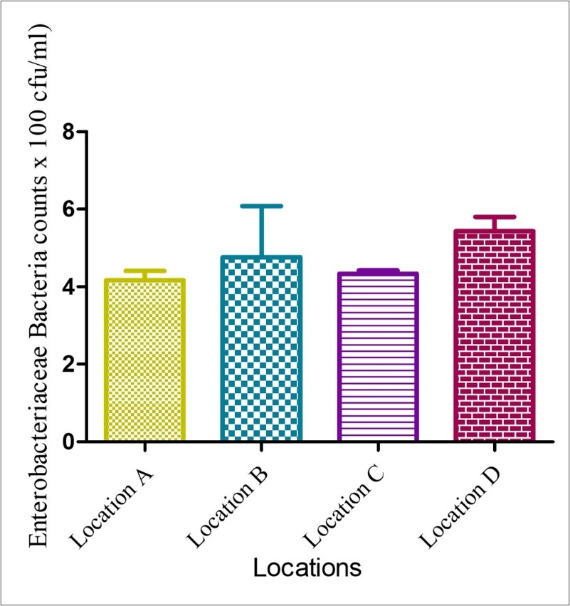 Enterobacteriaceae Bacteria counts in                   groundwater from Imiringi in Bayelsa state, Nigeria