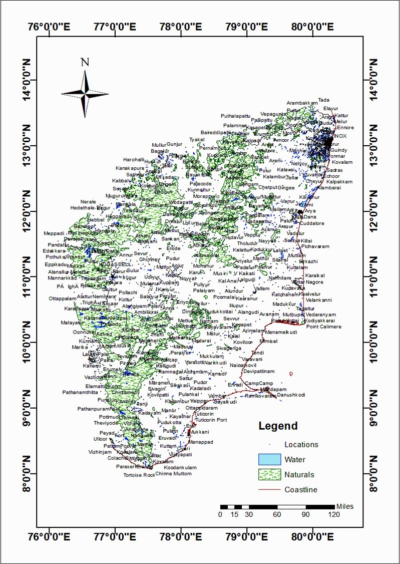 Tamil Nadu – Study area map