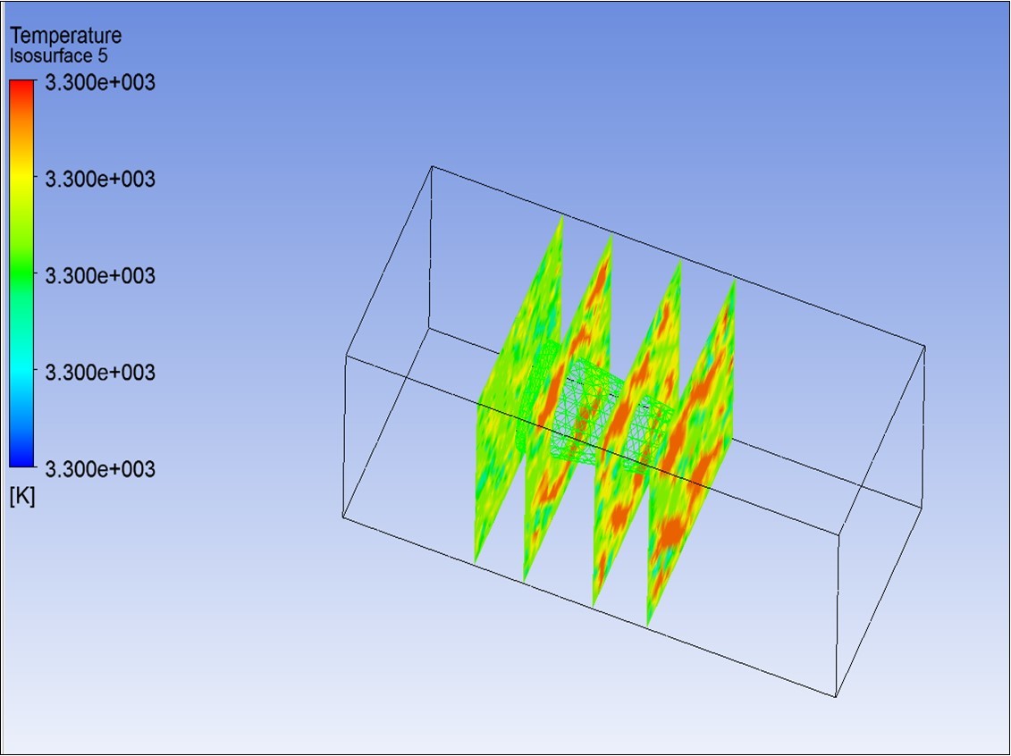 Shows the contour of temperature variation over the shell