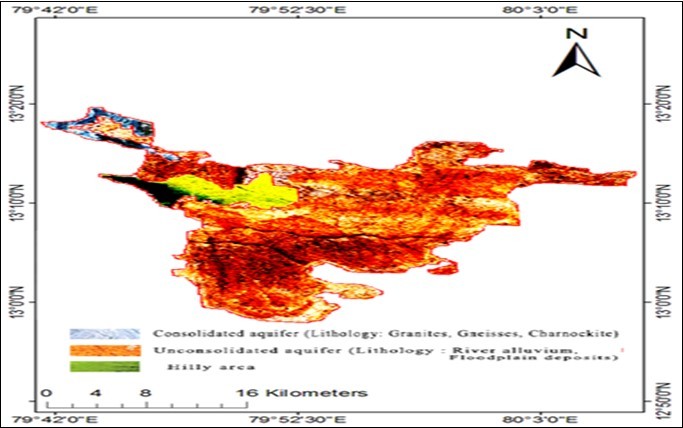 Geology of the study area (13.1382° N, 79.9071° E)