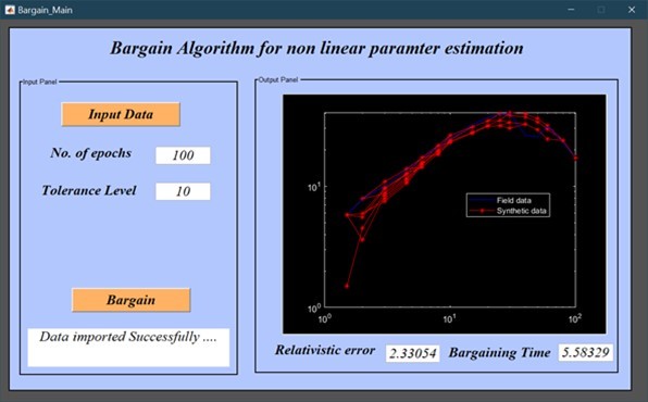 Main panel for inverting geoelectrical data (Data 2)