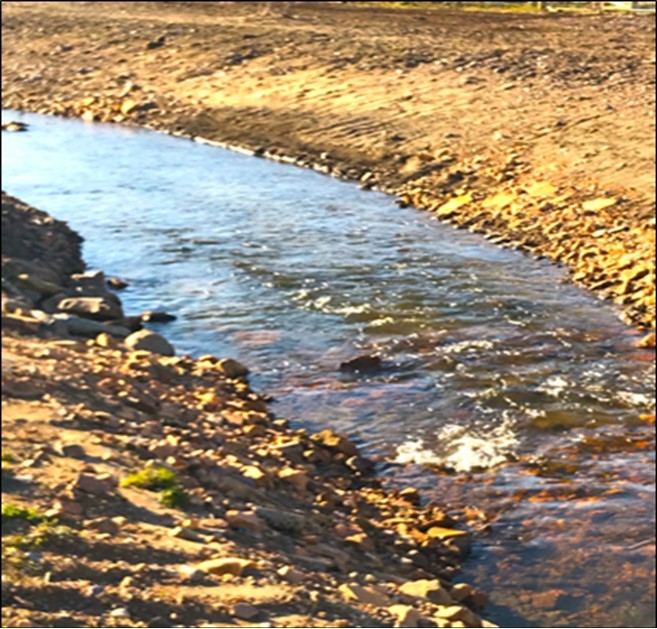 Much of the new part of the Beltie Burn, of the River Dee,                 below a new bridge, is shallow, and contains a great deal of silt and stones, washed in from the new banks.
