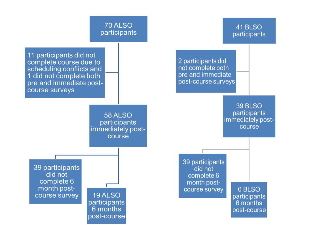 Flow Diagram of Patient Exclusions, ALSO and BLSO Provider course