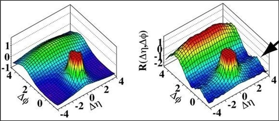 Simulation of CERN Large Hadron Collider (LHC) radiation source for magnetic resonance biospectroscopy in metabolic (left) and molecular (right) imaging and diagnosis of cancer.
