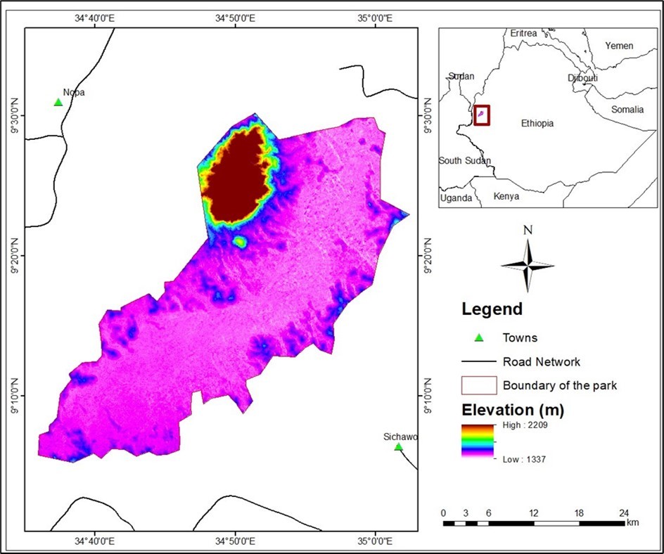 Map of Dhati Welel National Park