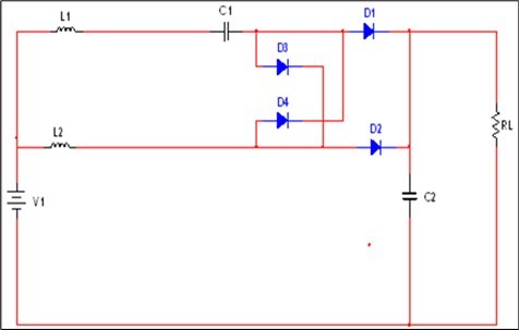 Proposed circuit diagram of boost converter at mode 4