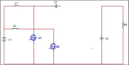 Proposed circuit diagram of boost converter at mode 1