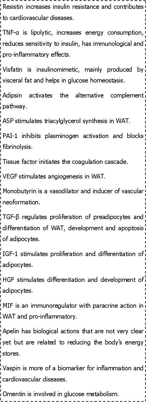 Biological effects of some other adipokines.