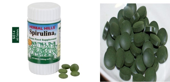 Commercialized spirulina tablets of different companies 150154