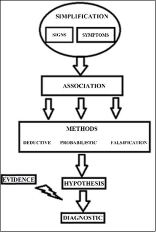 Medical practice                process. Rational and empirical points of view participate in all clinician-patient relationships. However, rational thought              implies the simplification and association of ideas and is                 dominant during the first step of clinical examination. Empirical thought is linked to evidence; this type of thought is necessary to form hypotheses, achieve a diagnosis and develop                    intervention steps.
